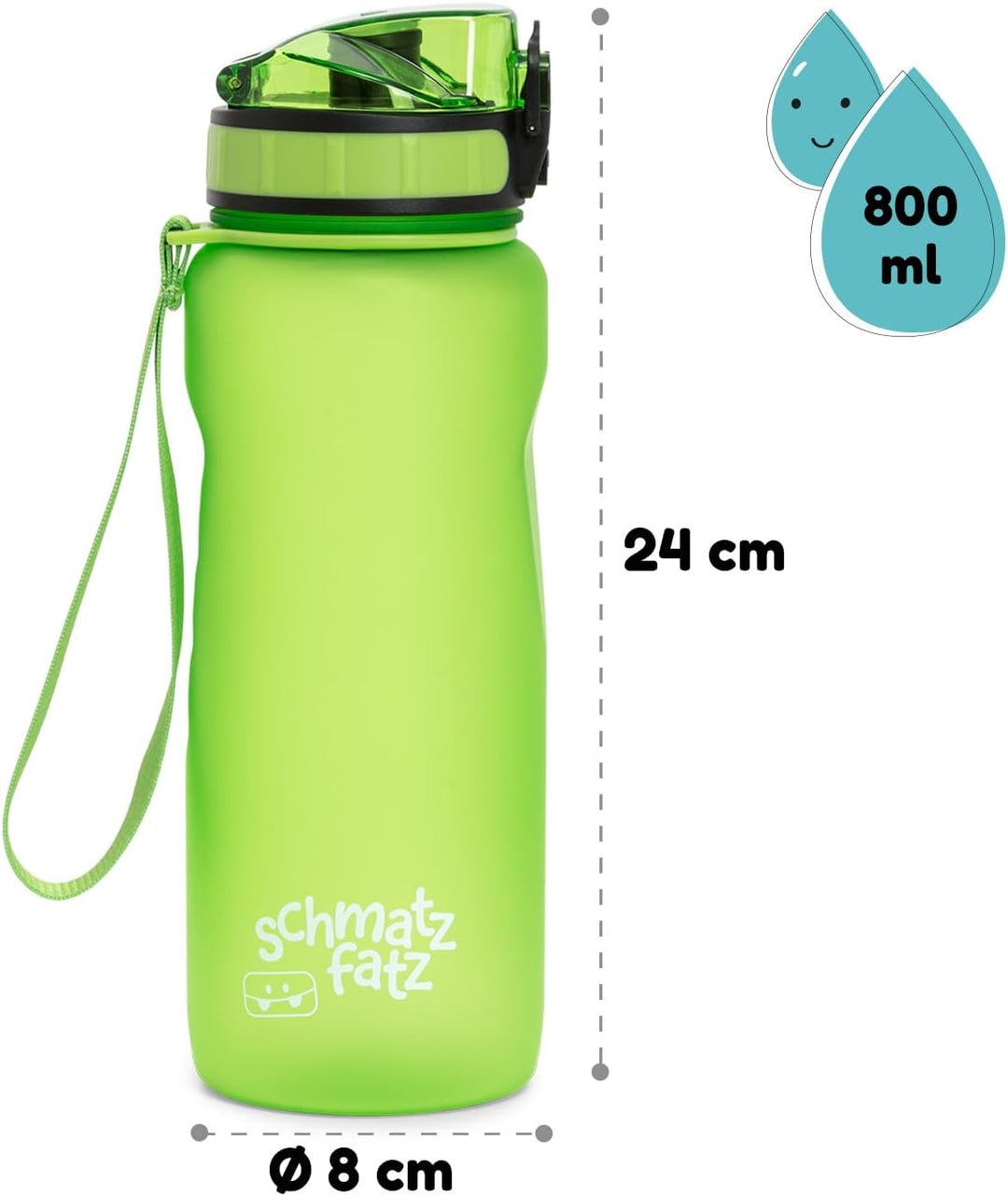 schmatzfatz Sport-Trinkflasche, hält das Wasser kalt, Trinkflaschen für Erwachsene, Kinder, Trinkfla