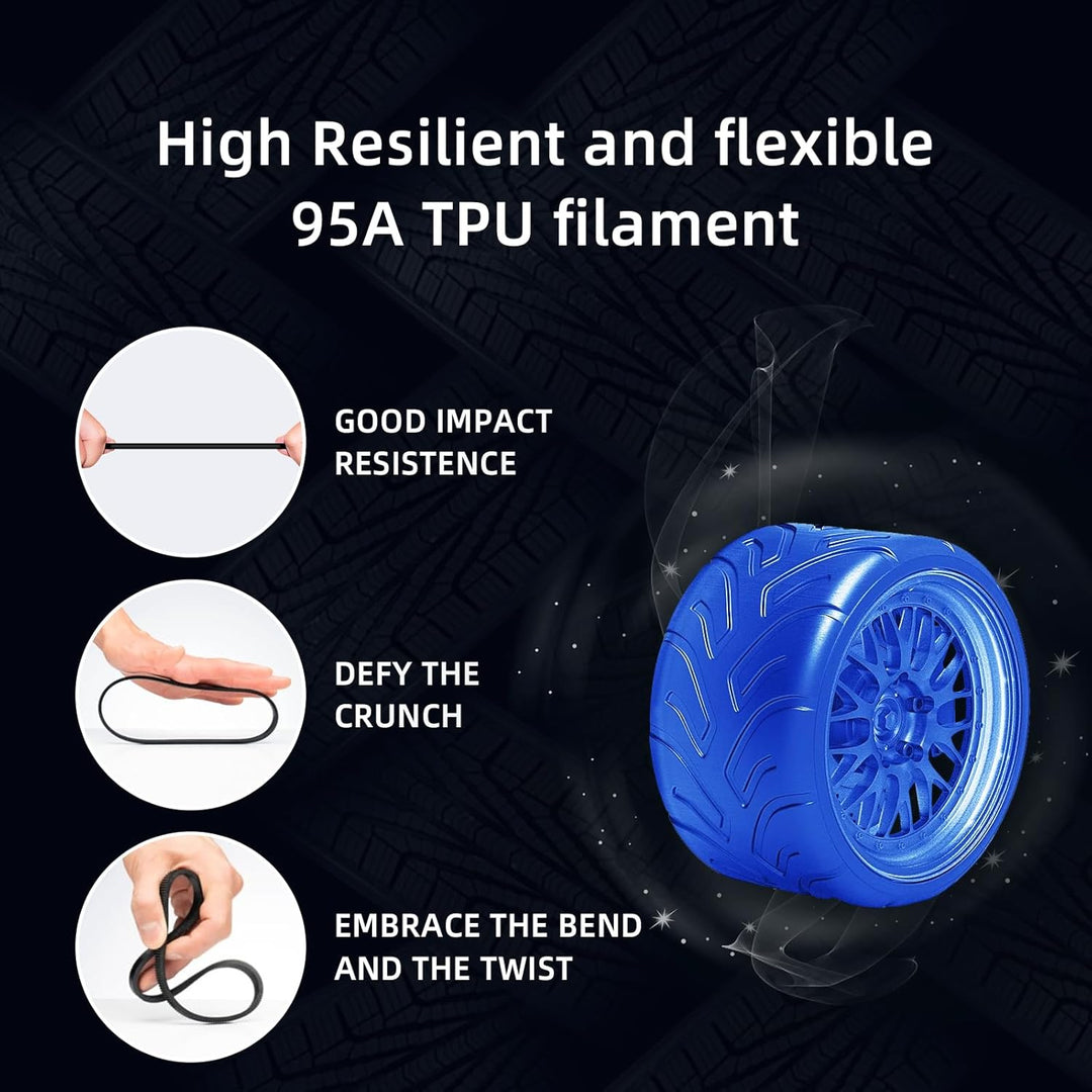 GEEETECH TPU filament 1.75mm Transparent Blau, Flexible 3D Drucker Filament 500g 1 Spool, Transparen