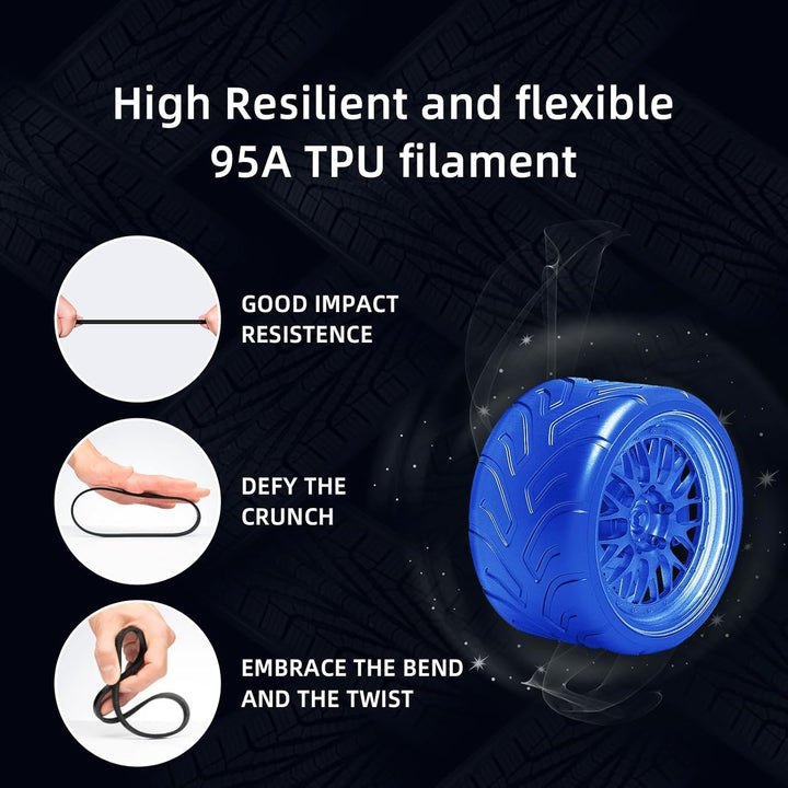 GEEETECH TPU filament 1.75mm Transparent Blau, Flexible 3D Drucker Filament 500g 1 Spool, Transparen