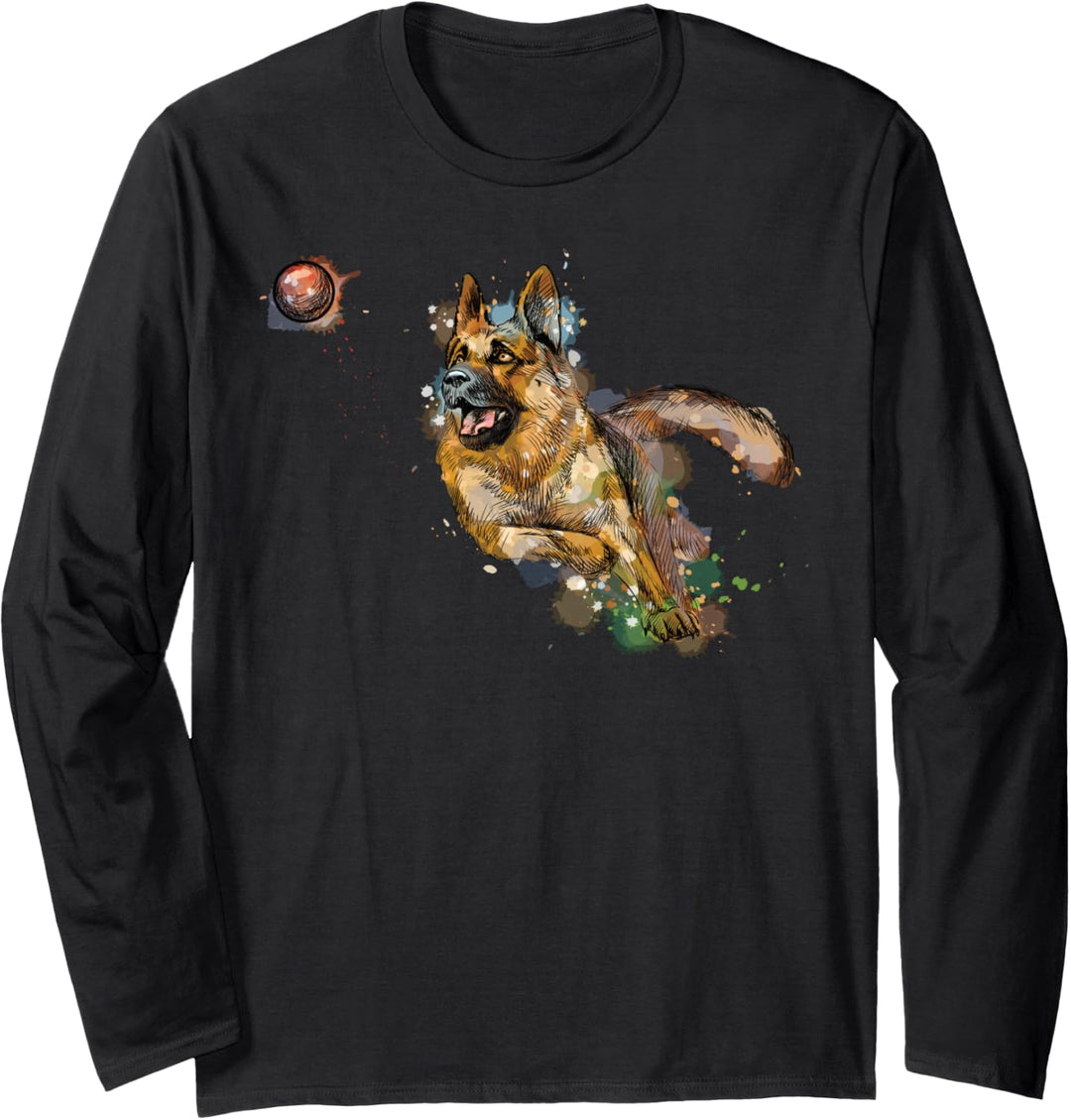 Deutscher Schäferhund German Shepherd Hund Hunde Langarmshirt