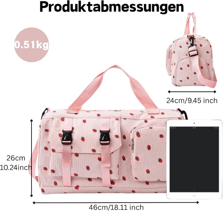Sporttasche Kinder Mädchen Reisetasche Jungen Damen mit Schuhfach Reisetaschen Weekender Travel Bag