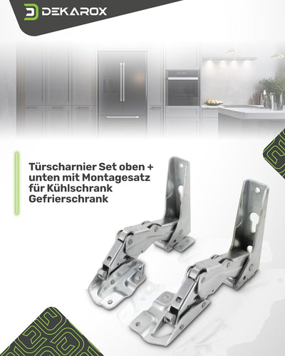 DEKAROX Türscharnier Set oben + unten für Whirlpool Bauknecht Ignis 481231018626 481990303995 Hettic