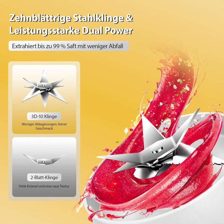 【Upgraded】Fine Life Pro Tragbarer Mixer & Smoothie Maker, 1200ML Becher mit Auslaufsicherem Deckel &