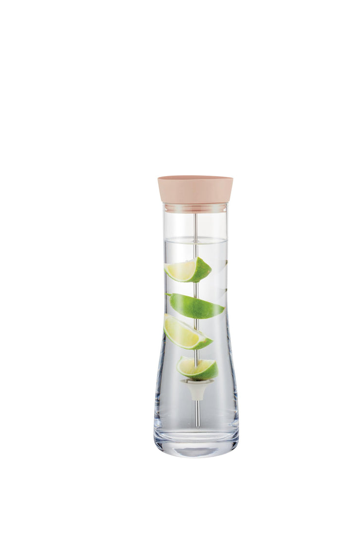 blomus Wasserkaraffe DRIWA | Glaskaraffe aus Glas mit Deckel-Ausgiesser und Fruchtspiess | 1 l | Far