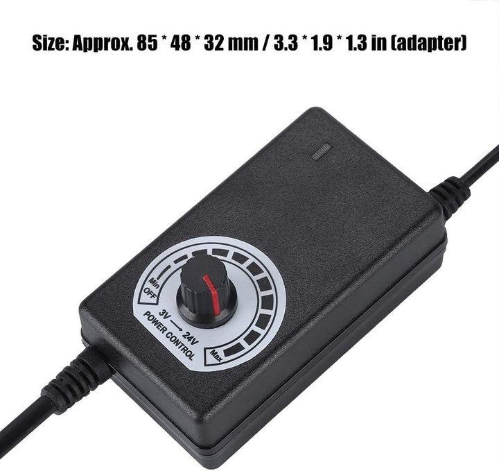 Eboxer 24W 3-24V Netzteil-Ladeadapter mit LED-Anzeigespannungsregelung für elektrischen Lüfter, Bohr