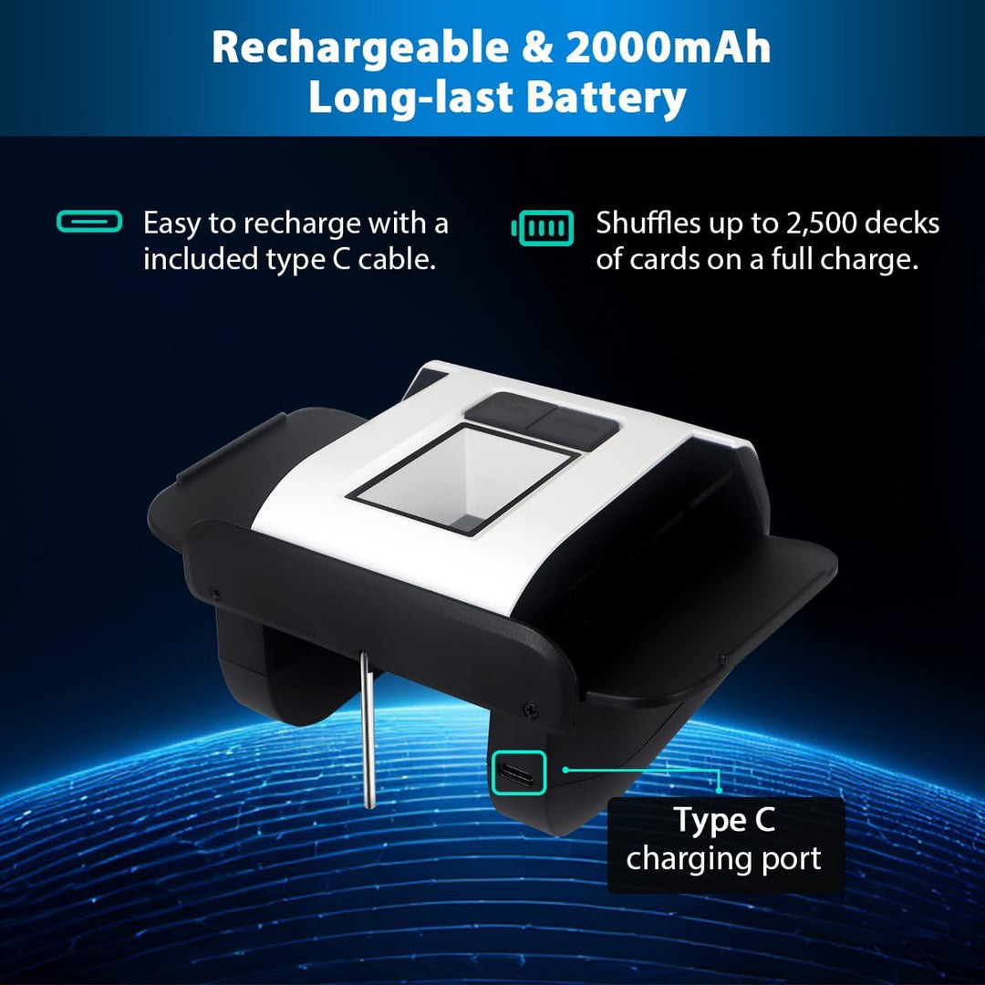 Shufflebox S1 automatischer Kartenmischer mit 2000mAh wiederaufladbarer eingebauter Batterie, 2-Deck
