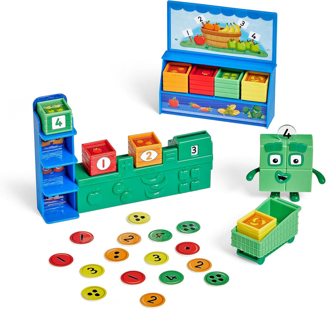 Learning Resources Numberblock Vier, Lebensmittelgeschäft, Registrierkasse, Einkaufswagen, Zahlen un