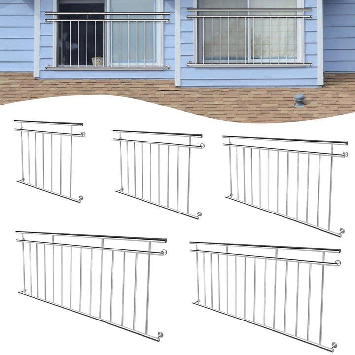 184x90cm Französischer Balkon Edelstahl Geländer Balkongeländer Terrassengeländer Pflegeleicht Fülls