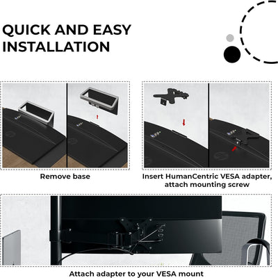 HumanCentric VESA-Halterungsadapter, kompatibel mit HP Pavilion 27xw, 25xw, 24xw, 23xw, 22xw, 22cwa,