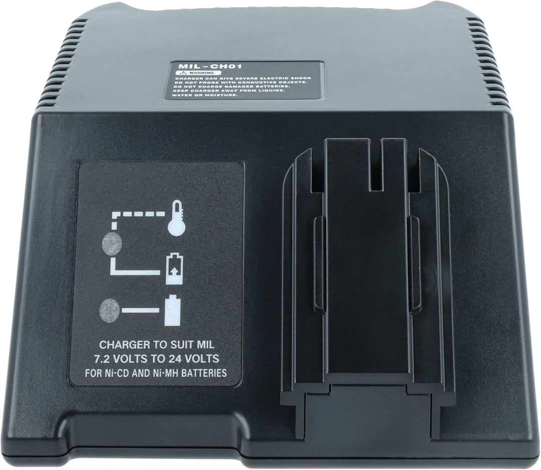 vhbw Ladegerät kompatibel mit AEG/Milwaukee PES 7.2T, PBS 3000, MX9.6 Werkzeug - 120W