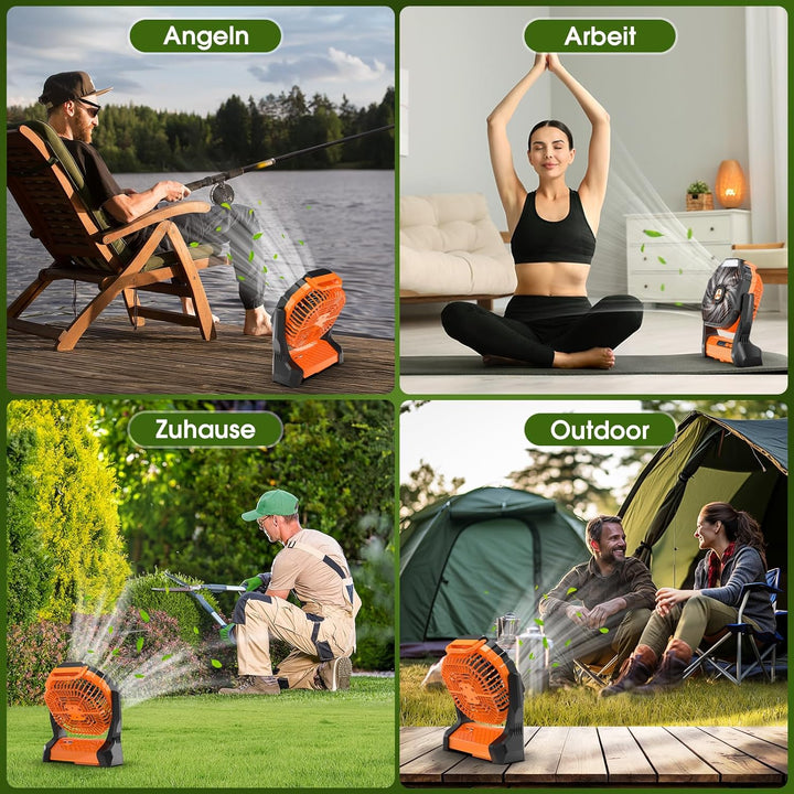 PEBEST Batteriebetriebener Ventilator 20000mAh Kabellos, Wiederaufladbarer Tragbarer Ventilator mit