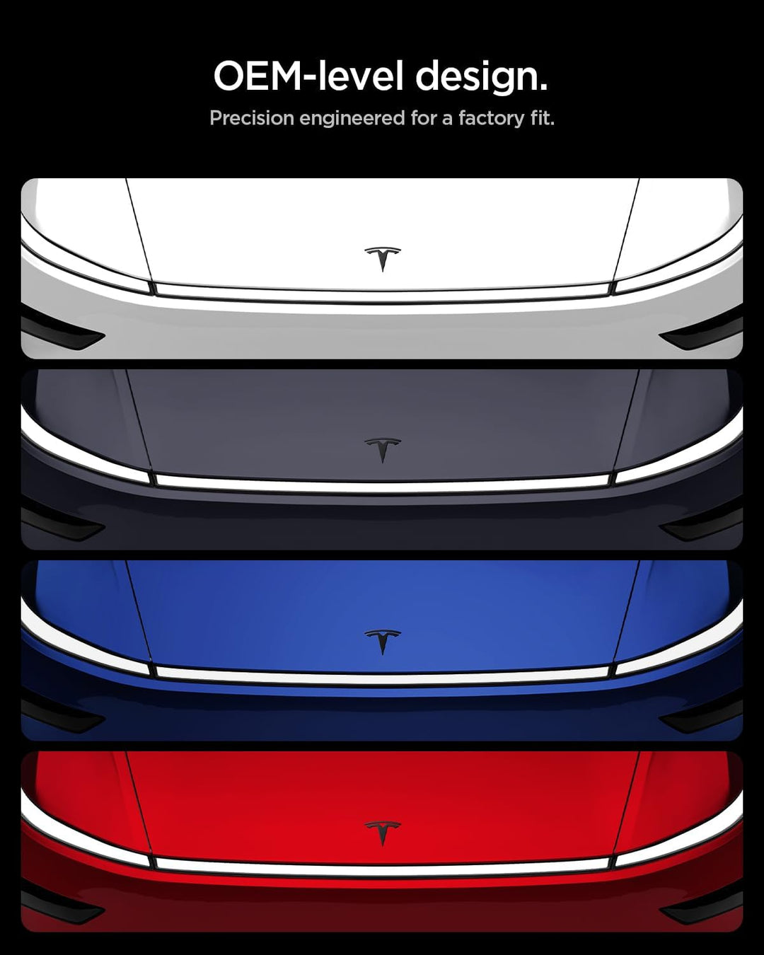 Spigen Tesla Model Y Juniper 2025 2026 Frontemblem mit Logo, Perfekte Passform, Kratzfeste PC-Abdeck