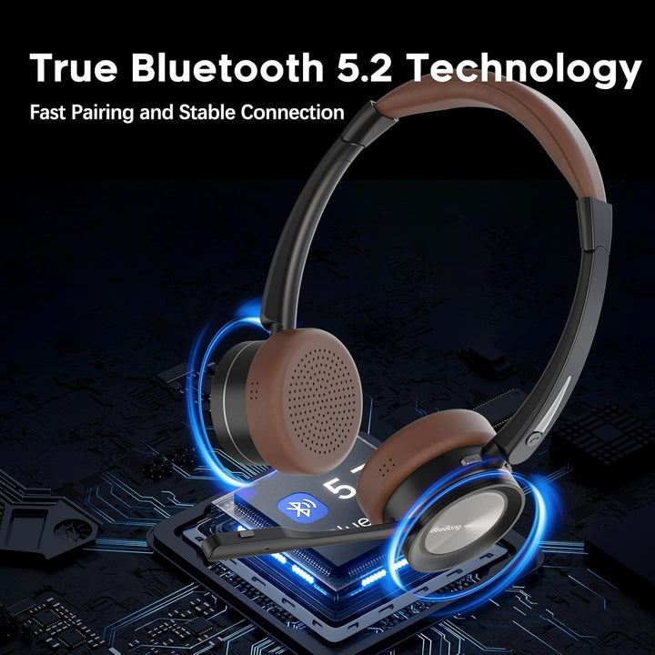 Kabelloses Headset, Bluetooth-Headset mit Mikrofon und Rauschunterdrückung & USB-Dongle, Kabellose m
