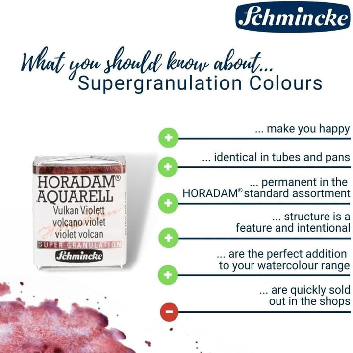 Schmincke Horodam Super Granulat für Aquarelle, extrafein, 5 x 1/2 Näpfe + 2 x 1/2 extrafein