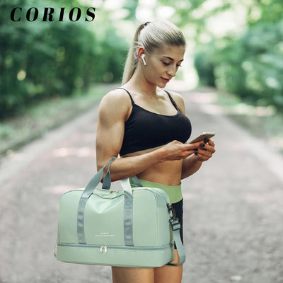 CORIOS Nylon Sporttasche für Herren/Damen Reisetaschen Duffle Bag Weekender Übernachtung Tasche Fitn