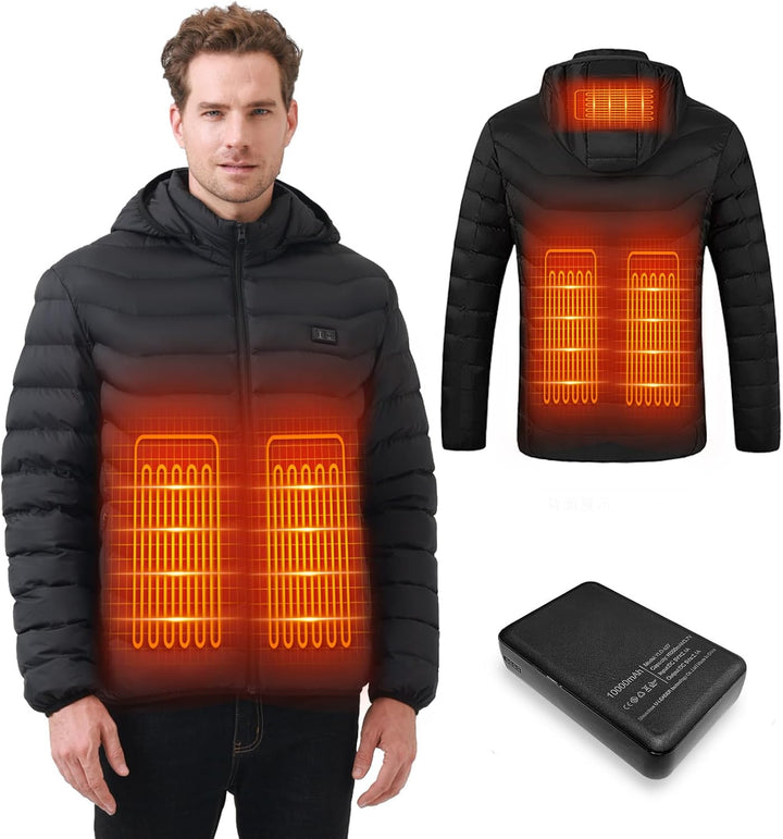 Mincoo Beheizbare Jacke Herren Damen, Winter Elektrische Herren Beheizte Jacke USB Lade Heizmantel M