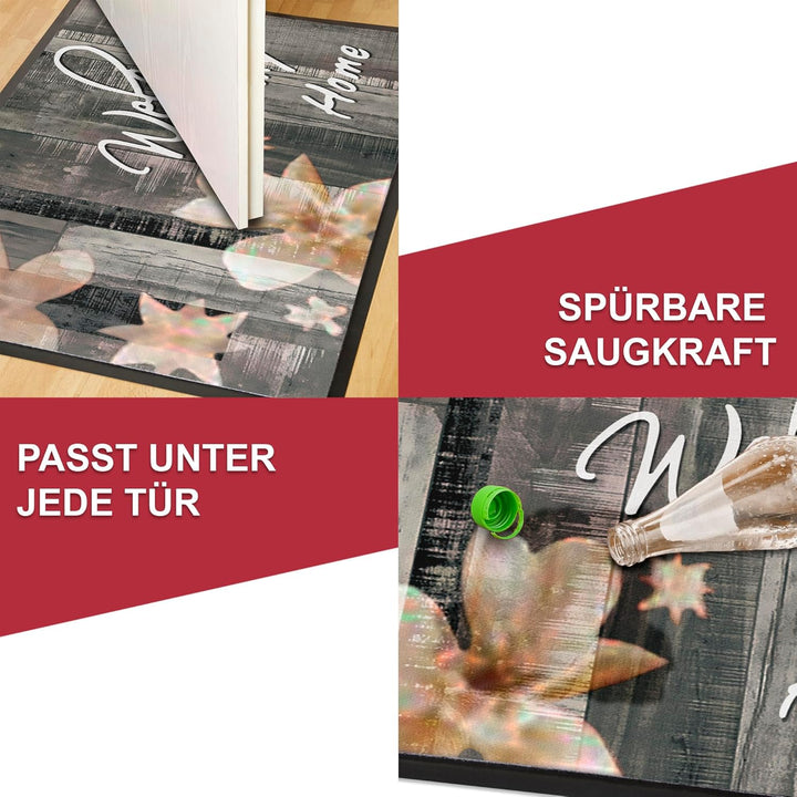 Hochwertige Fussmatte 60x80 cm (Large) – Schmutzfangmatte für Innen & Aussen, rutschfest mit hoher S