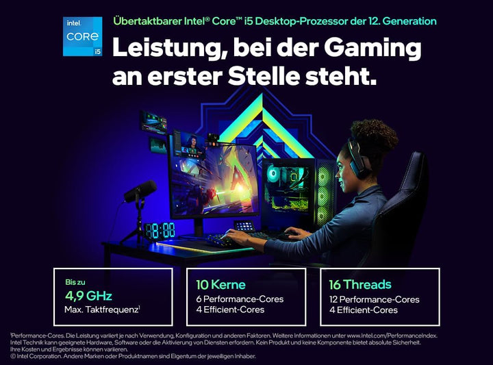 Intel Core i5-12600K 12. Generation Desktop Prozessor (Schwarz, Basistakt: 3.7GHz Turboboost: 4.9GHz