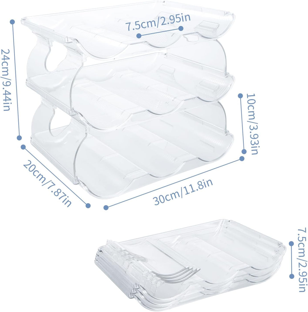 3 Ebenen Flaschenhalter Stapelbar, Flaschenregal bis 9 Flaschen, Weinflaschen Halter, Weinregal Kuns