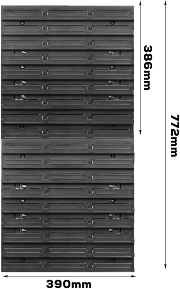 botle 9 Stapelboxen Wandregal Kunststoff 39 x 78 cm Werkzeughalter Werkstatt Garage Lagersystem Sich