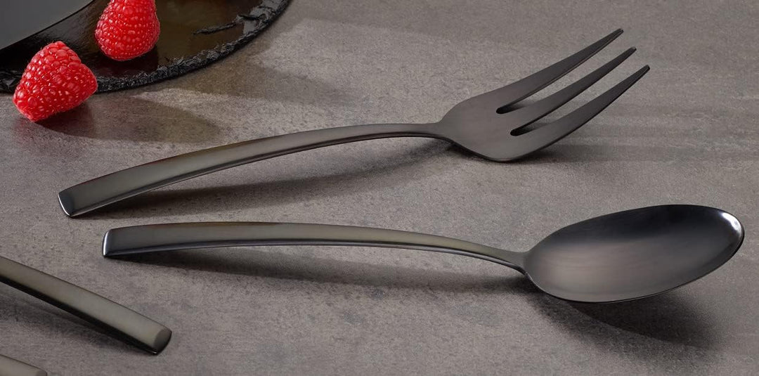 ECHTWERK Tafelbesteck Avelino, Black Edition, 42-teilig, Essbesteck für bis zu 6 Personen, Edelstahl