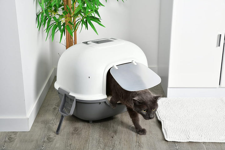 Iris Ohyama, Katzentoilette, Geschlossene Katzentoilette, Schaufel, L40 x T51 x H39 cm, WNT-510, Gra