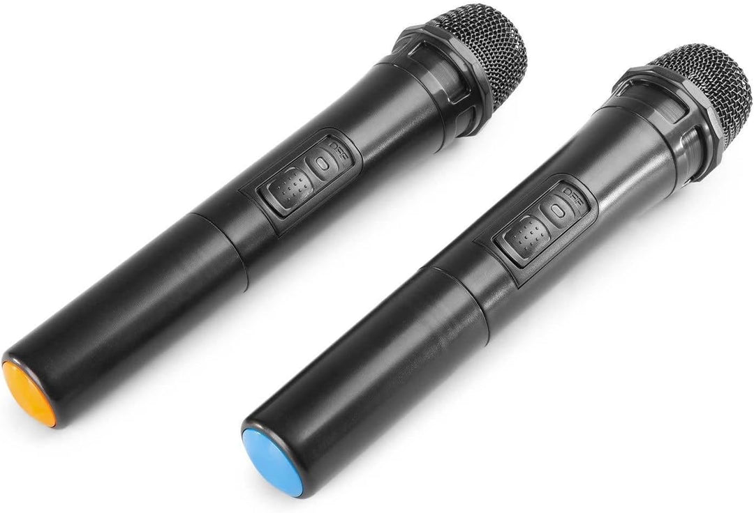 Vonyx AV510 PRO Karaoke Mikrofon Set mit 2X drahtlosen UHF Mikrofonen und Karaoke Mixer, KTV Set, Bl