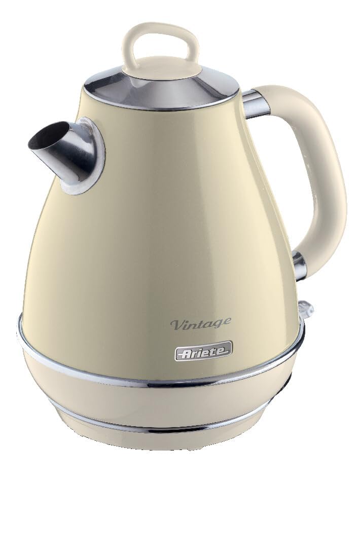 Ariete Vintage Wasserkocher 2869, Retro Elektrischer Wasserkocher mit Sichtbarem Wasserstand, Kabell