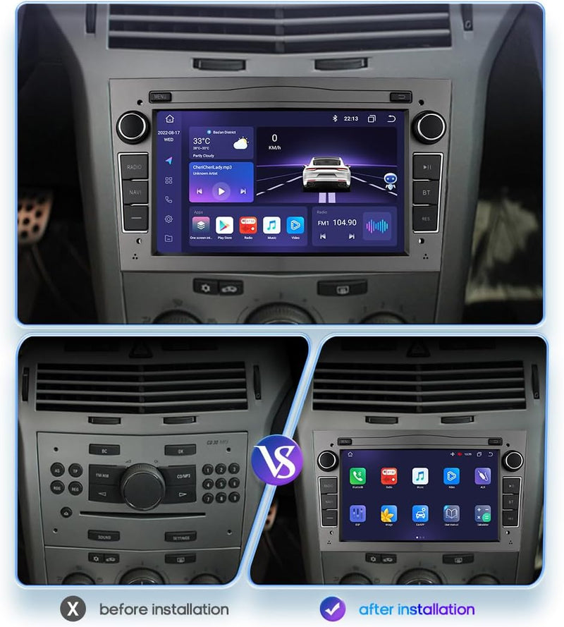 Ossuret Android 12 Autoradio für Opel Antara/Astra H/Combo/Vectra C, 8 Core 7 Zoll QLED Touchscreen