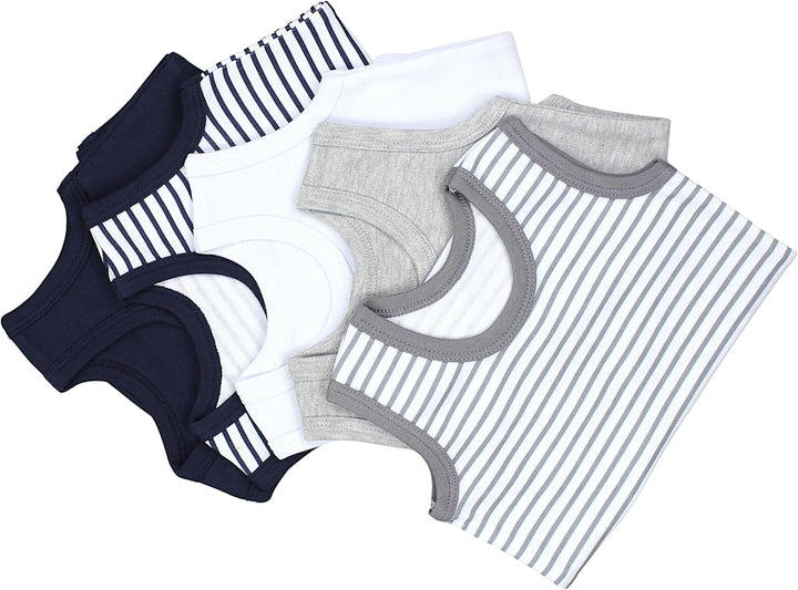 TupTam Baby Jungen Achselbody – Weicher Baby Body im 5er Pack aus Baumwolle, Body Baby Unifarben OEK