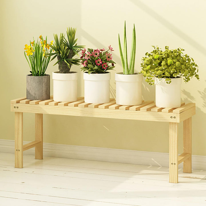 Pflanzenständer aus Holz für den Aussenbereich, gestuftes Pflanzenregal für Garten, Hof, Terrasse un