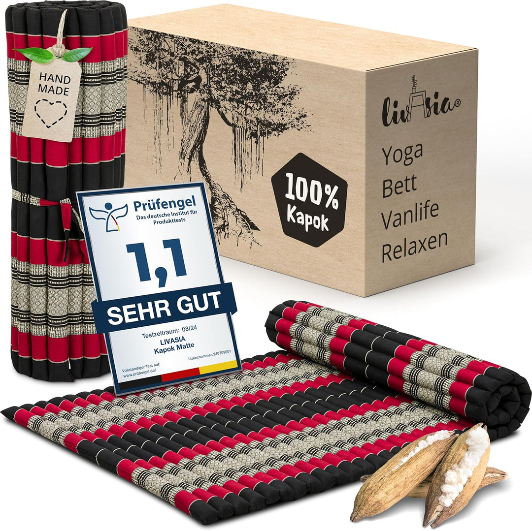 livasia Rollmatte Rollmatratze L-200x110x4,5cm, Gästebett Gästematratze 1 Person, Reisebett Kofferra