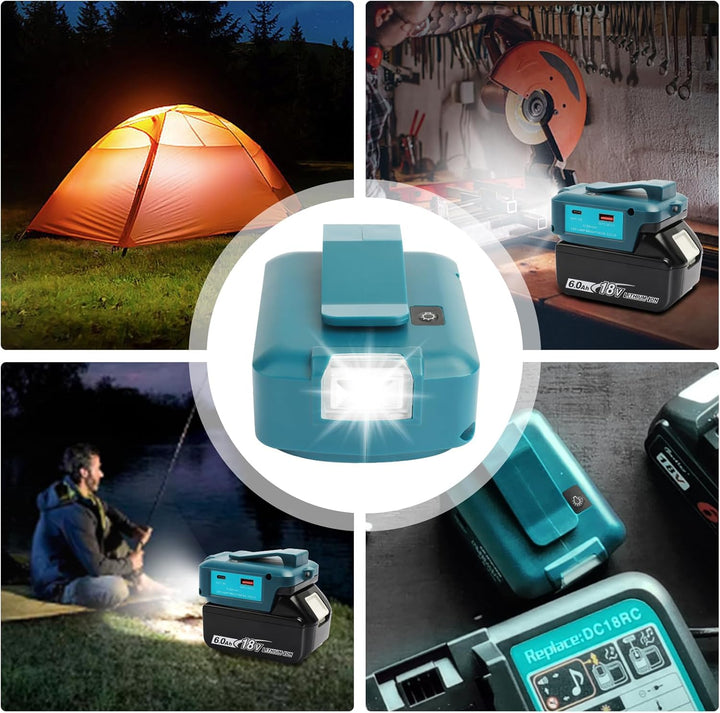QUPERR - Adp05 Power Source Battery Adapter Arbeitslichtkonverter für Makita 14,4 V & 18 V Akku mit