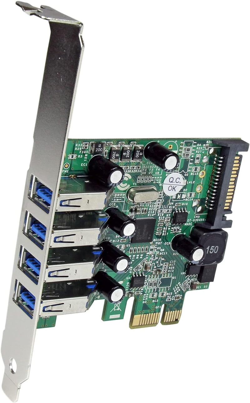 StarTech.com 4 Port PCI Express USB 3.0 SuperSpeed Schnittstellenkarte mit UASP - SATA Strom - PCIe