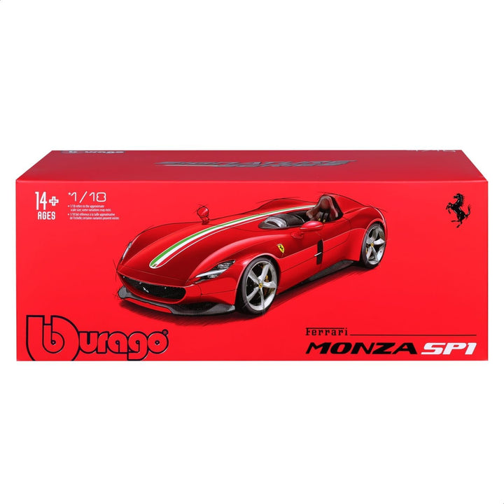 Bburago 18-16909 Ferrari Monza SP1 Modellauto im Massstab 1:18, Verschiedene Designs und Farben