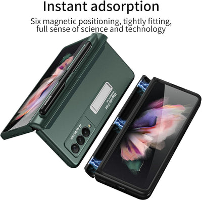 Coque Galaxy Z Fold 3 5G Hülle,Magnetische Klapphülle mit Stylus Slot,Hülle für Samsung Galaxy Z Fol