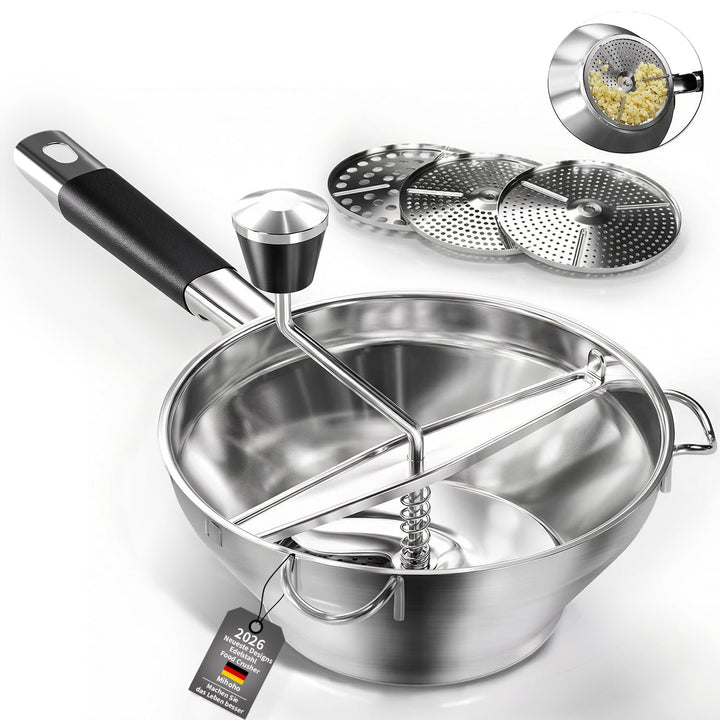 Siebeinsatz, Handkurbel für Nahrung, ergonomisches Drehdesign für Tomatensosse und Kartoffelpüree, l