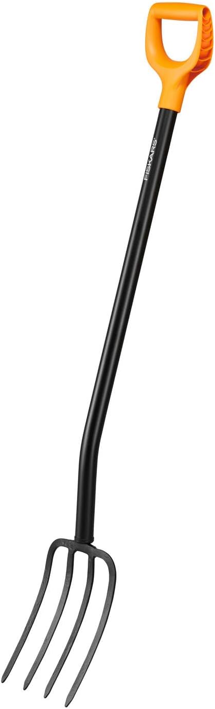 Fiskars Spatengabel für Harte, steinige Böden, Mit 4 Zinken, Länge 120 cm | Hochwertige Stahl-Zinken