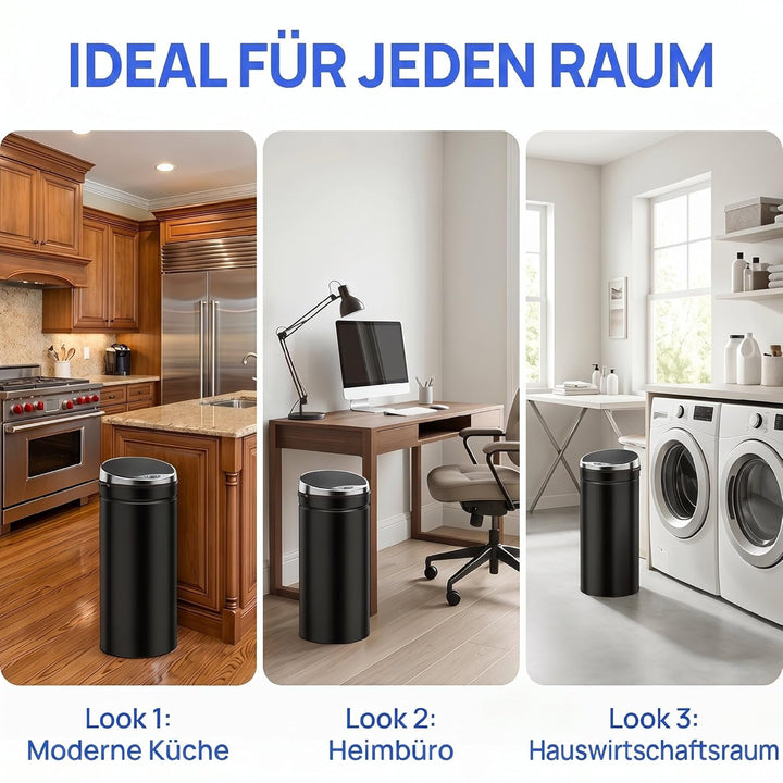 HOMCOM Sensor Mülleimer 50L Automatischer Mülleimer mit Bewegungssensor, Abfalleimer Abfallbehälter