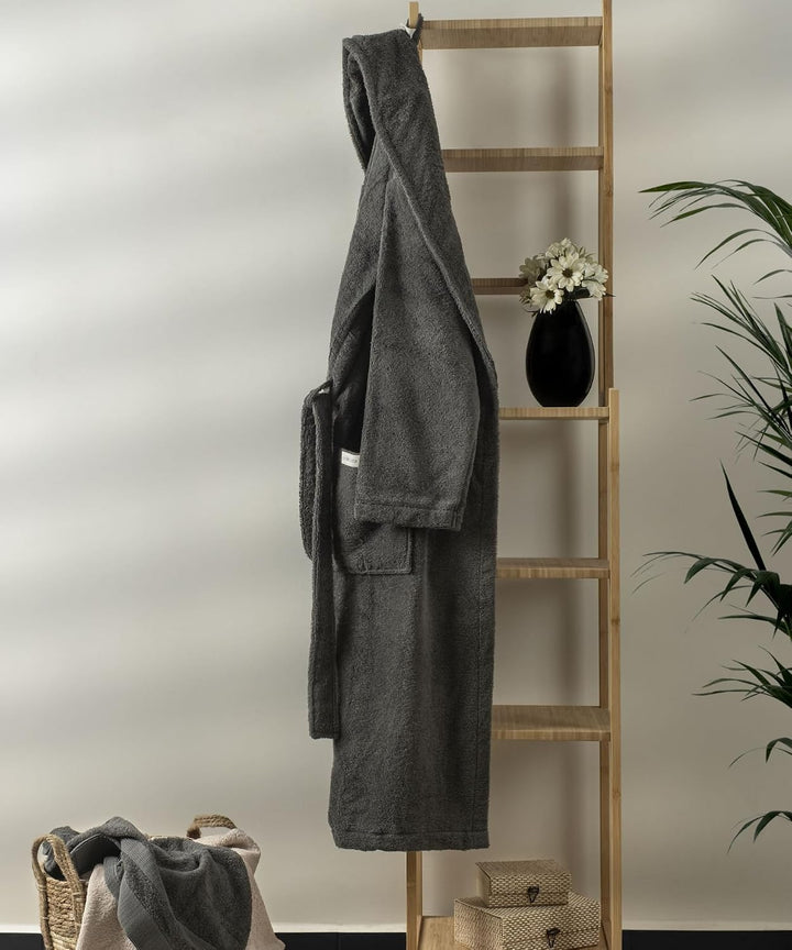 PandaHome Bademantel Damen und Herren aus 100% Baumwolle, Morgenmantel Frottee Kuschel, Saunamantel
