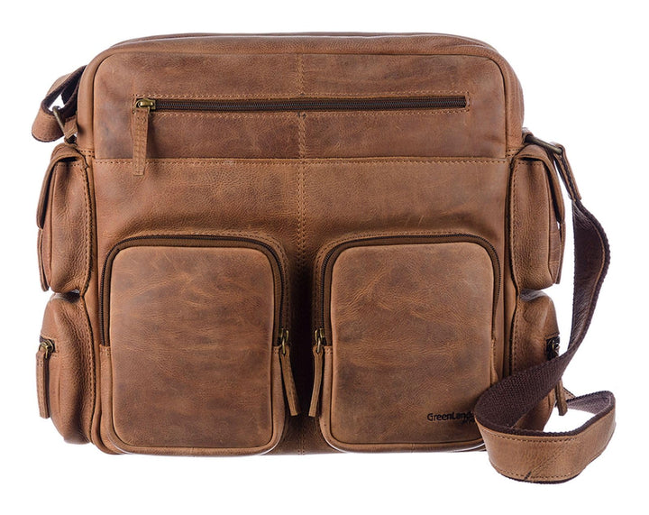 Greenland Nature Montenegro Umhängetasche Leder 33 cm Laptopfach