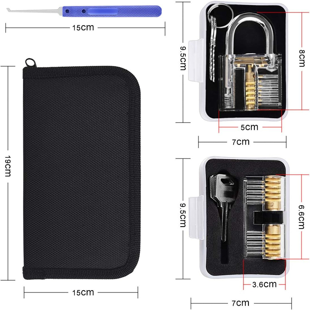 Lockpicking Set [Upgrade], Diyife 26 Stück Dietrich Set Komfort-Sicher Blau Silikon-Hand, mit 2 Tran