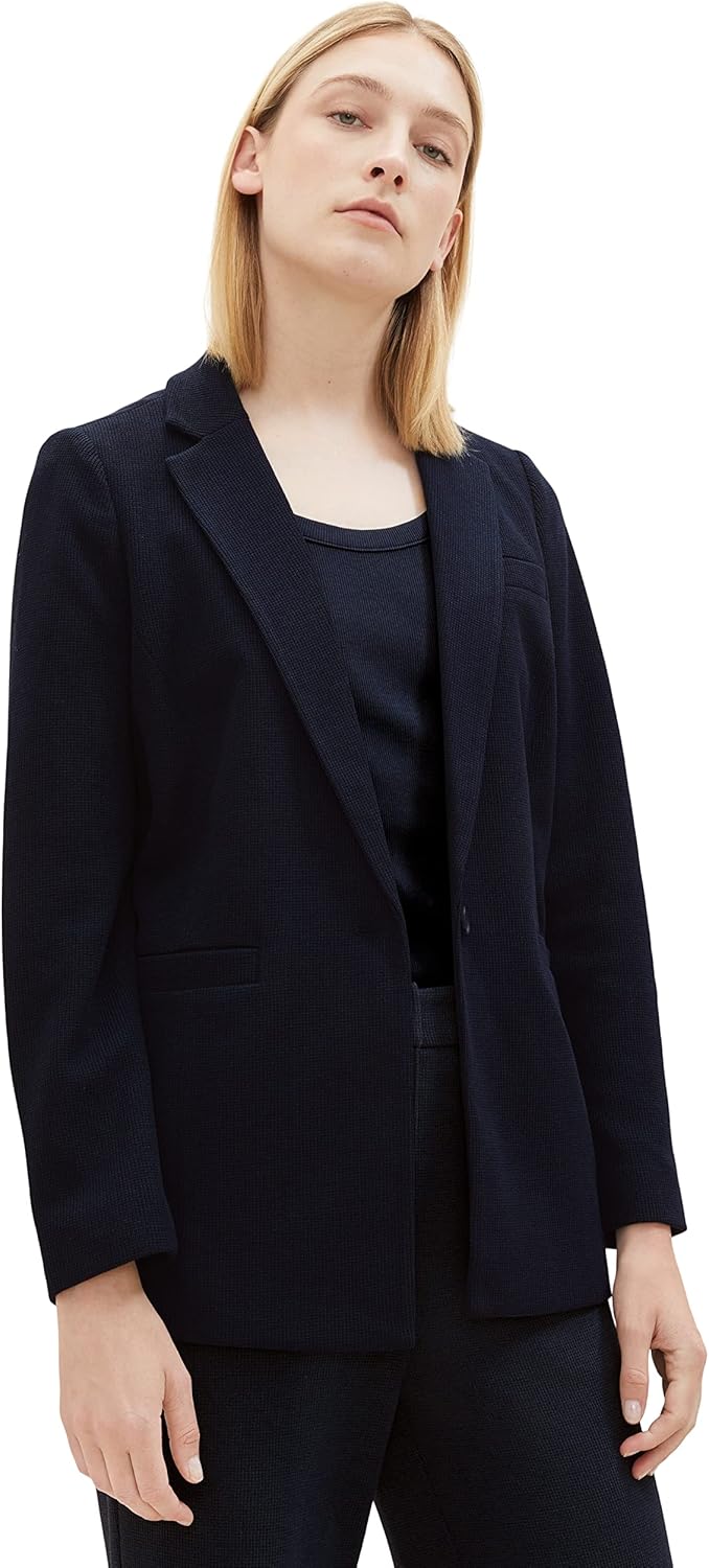 TOM TAILOR Damen Blazer mit Struktur M 10668 - Sky Captain Blue, M 10668 - Sky Captain Blue