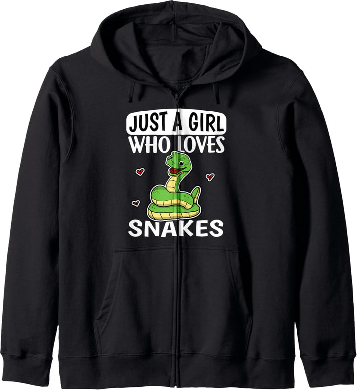 Just A Girl Who Loves Snakes Lustiges Schlangen Kostüm Kapuzenjacke
