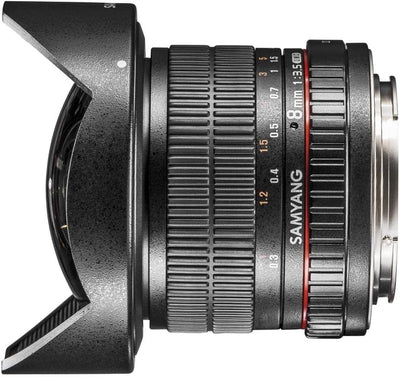 Samyang 3.5/8mm Objektiv Fisheye II DSLR Sony A manueller Fokus Fotoobjektiv, Superweitwinkelobjekti