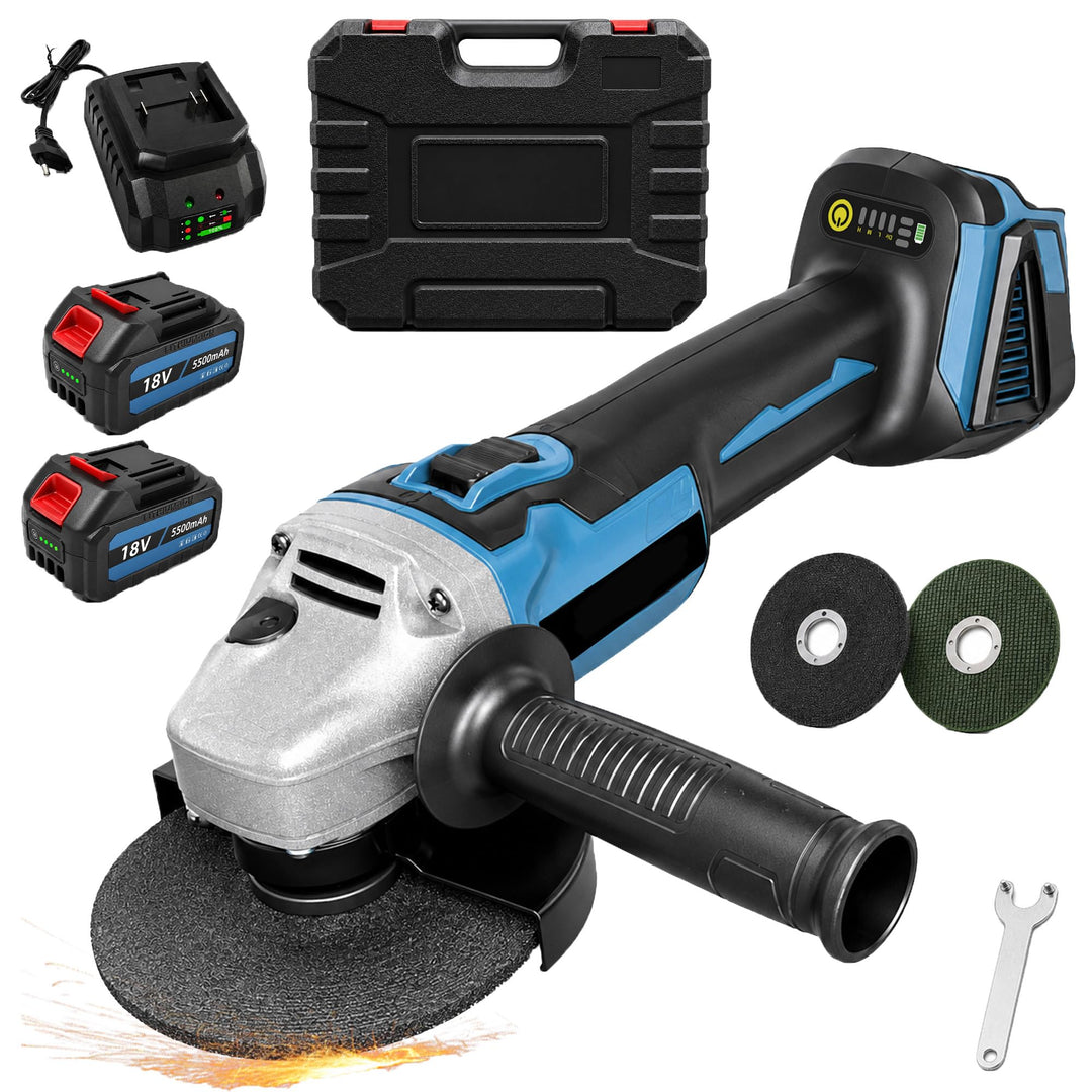 Flex Winkelschleifer,Ersatz für Makita,Akku 18v,125mm Trennschleifer | 8500U/min,3 Trennscheiben, mi