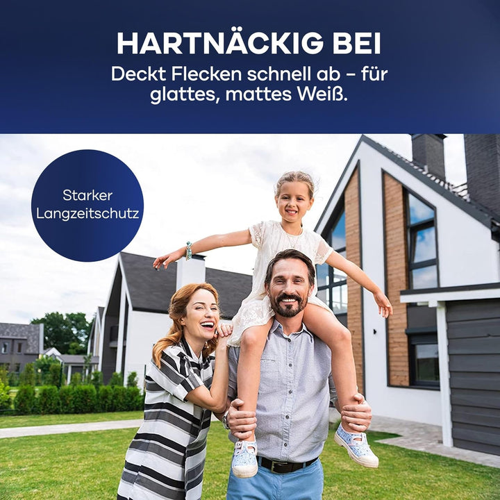 Plid® Silikon Fassadenfarbe Weiss Aussen matt 10L - für Beton, Mauerwerk, Kellerwand, Fassade & Sock
