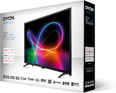 DYON Smart 32 XT 80 cm (32 Zoll) Fernseher (HD Smart TV, HD Triple Tuner (DVB-C/-S2/-T2), Prime Vide