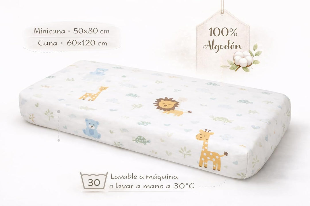 TRAMAS+ Kinderbettwäsche 60x120 cm aus 100% Baumwolle Superweiche & Farbenfrohe | Babybettwäsche - (