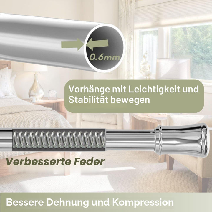 Gardinenstange ohne Bohren und Schrauben Teleskopstange Duschvorhangstange zum Einklemmen Vorhangsta